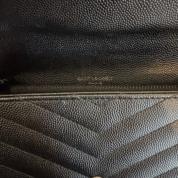 Saint Laurent Cassandre Matelassé Large Flap Wallet in Grain De Poudre Leather - Picture 10 of 12